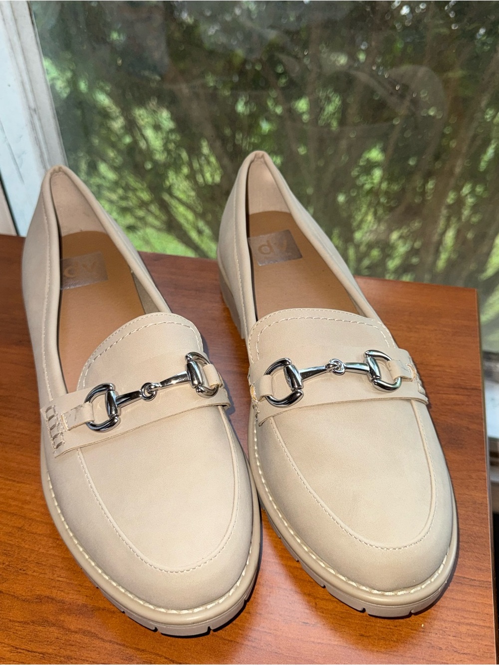 DV by Dolce Vita Cream Loafers with Silver Horsebit